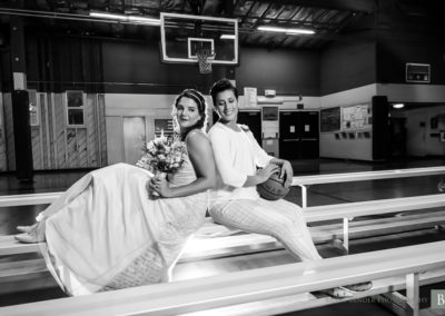 linsday and audrie basketball court wedding