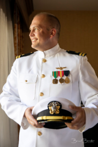 Dress Whites for military in wedding