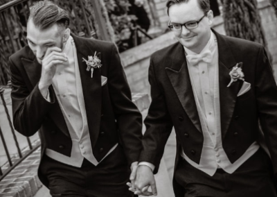 black and white cute gay wedding picture