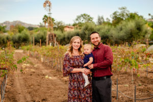family photo with fall vineyard photoshoot