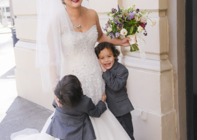 bride greeted by kids cute wedding candid brant bender photography