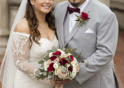 luis and vanessa wedding january 2020 smiling together
