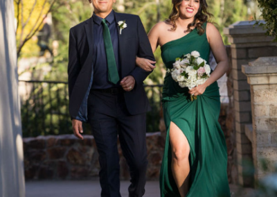 groomsman and bridesmaid walking down aisle brant bender photography
